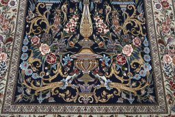 Central medallion detail of New Isfahan rug from Iran / Persia