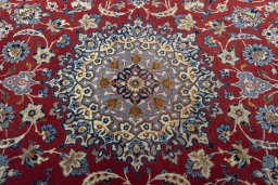 Central medallion detail of 1970s Isfahan rug from Iran / Persia