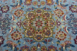 Central medallion detail of 1970s Isfahan rug from Iran / Persia