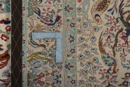 Central medallion detail of 1970s Isfahan rug from Iran / Persia