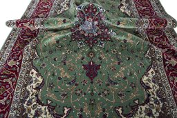 Surface texture of New Isfahan rug with natural Cork and intricate pattern