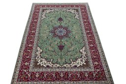 Surface texture of New Isfahan rug with natural Cork and intricate pattern