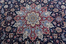 Central medallion detail of New Isfahan rug from Iran / Persia
