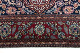 Full view of 1930s Isfahan rug from Iran / Persia, 211 × 137 cm in Blue tones