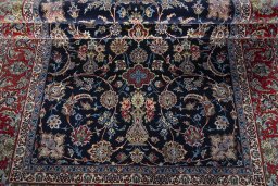 Close-up detail of New Isfahan rug from Iran / Persia showing Cork weave