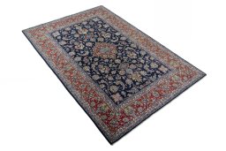 Close-up detail of New Isfahan rug from Iran / Persia showing Cork weave