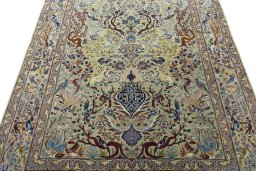 Central medallion detail of 1970s Isfahan rug from Iran / Persia