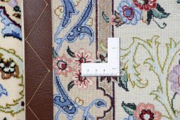 Full view of New Isfahan rug from Iran / Persia, 110 × 70 cm in Beige tones