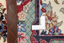 Full view of New Isfahan rug from Iran / Persia, 106 × 79 cm in Beige tones