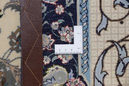 Full view of New Isfahan rug from Iran / Persia, 108 × 73 cm in Beige tones