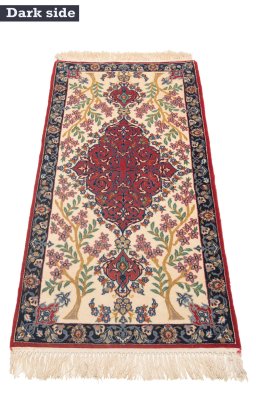 Surface texture of New Isfahan rug with natural Wool and intricate pattern