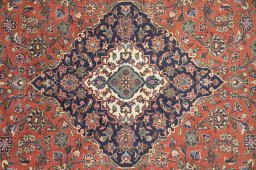 Central medallion detail of 1990s Kashan rug from Iran / Persia