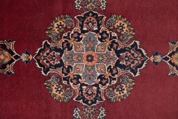 Central medallion detail of 1940s Kashan rug from Iran / Persia