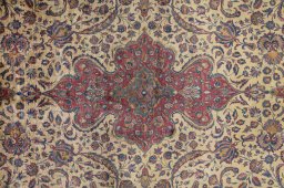 Central medallion detail of 1900s Kashan rug from Iran / Persia