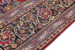 Central medallion detail of 1950s Kashan rug from Iran / Persia