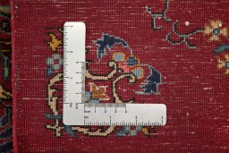 Full view of 1950s Kashan rug from Iran / Persia, 208 × 128 cm in Red tones