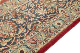 Central medallion detail of 1950s Kashan rug from Iran / Persia