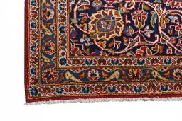 Central medallion detail of 2000s Kashan rug from Iran / Persia