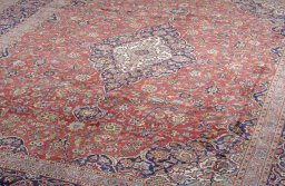 Surface texture of New Kashan rug with natural Cork and intricate pattern