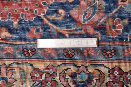 Full view of 1930s Kashan rug from Iran / Persia, 374 × 263 cm in Red tones