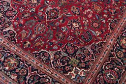 Central medallion detail of 1930s Kashan rug from Iran / Persia