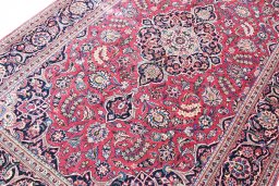Central medallion detail of 1930s Kashan rug from Iran / Persia