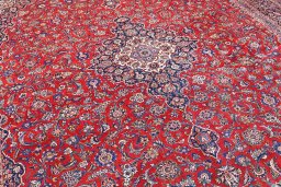 Central medallion detail of 1970s Kashan rug from Iran / Persia