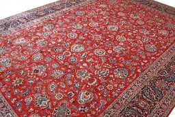 Central medallion detail of 1930s Kashan rug from Iran / Persia