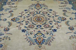Central medallion detail of 2000s Kashan rug from Iran / Persia