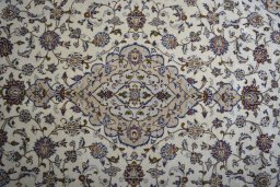 Central medallion detail of 2000s Kashan rug from Iran / Persia
