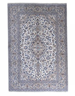 Full view of 2000s Kashan rug from Iran / Persia, 289 × 193 cm in Beige tones