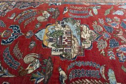 Central medallion detail of 1930s Kashan rug from Iran / Persia