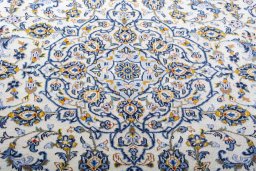 Central medallion detail of 2000s Kashan rug from Iran / Persia