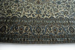 Full view of 2000s Kashan rug from Iran / Persia, 348 × 237 cm in Beige tones