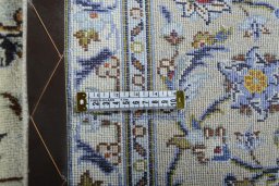 Close-up detail of 2000s Kashan rug from Iran / Persia showing Wool weave