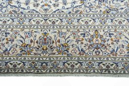 Full view of 2000s Kashan rug from Iran / Persia, 395 × 290 cm in Beige tones