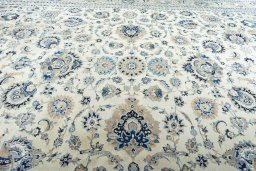 Central medallion detail of 1950s Kashan rug from Iran / Persia