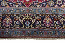 Full view of 2000s Kashan rug from Iran / Persia, 348 × 257 cm in Red tones