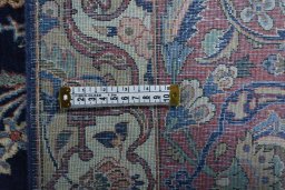 Full view of 1930s Kashan rug from Iran / Persia, 361 × 266 cm in Blue tones