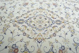 Central medallion detail of 2000s Kashan rug from Iran / Persia