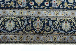 Full view of 2000s Kashan rug from Iran / Persia, 335 × 246 cm in Blue tones