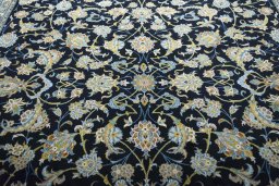 Central medallion detail of 2000s Kashan rug from Iran / Persia