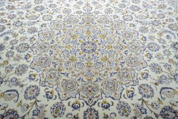 Central medallion detail of 2000s Kashan rug from Iran / Persia