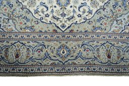 Full view of 2000s Kashan rug from Iran / Persia, 300 × 196 cm in Beige tones