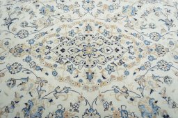 Central medallion detail of 2000s Kashan rug from Iran / Persia
