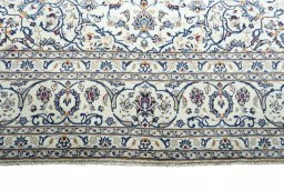 Full view of 2000s Kashan rug from Iran / Persia, 353 × 245 cm in Beige tones