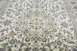 Central medallion detail of 2000s Kashan rug from Iran / Persia