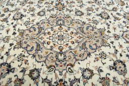 Central medallion detail of 2000s Kashan rug from Iran / Persia