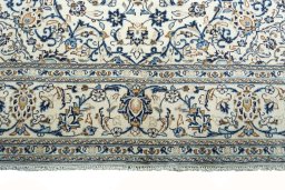 Full view of 2000s Kashan rug from Iran / Persia, 292 × 198 cm in Beige tones
