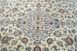 Central medallion detail of 2000s Kashan rug from Iran / Persia
